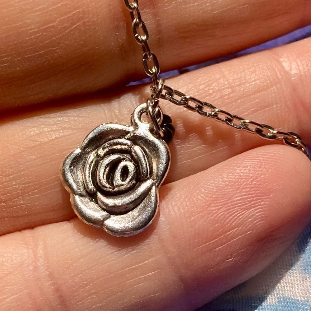 Silver Rose Bracelet Handmade Adjustable New
